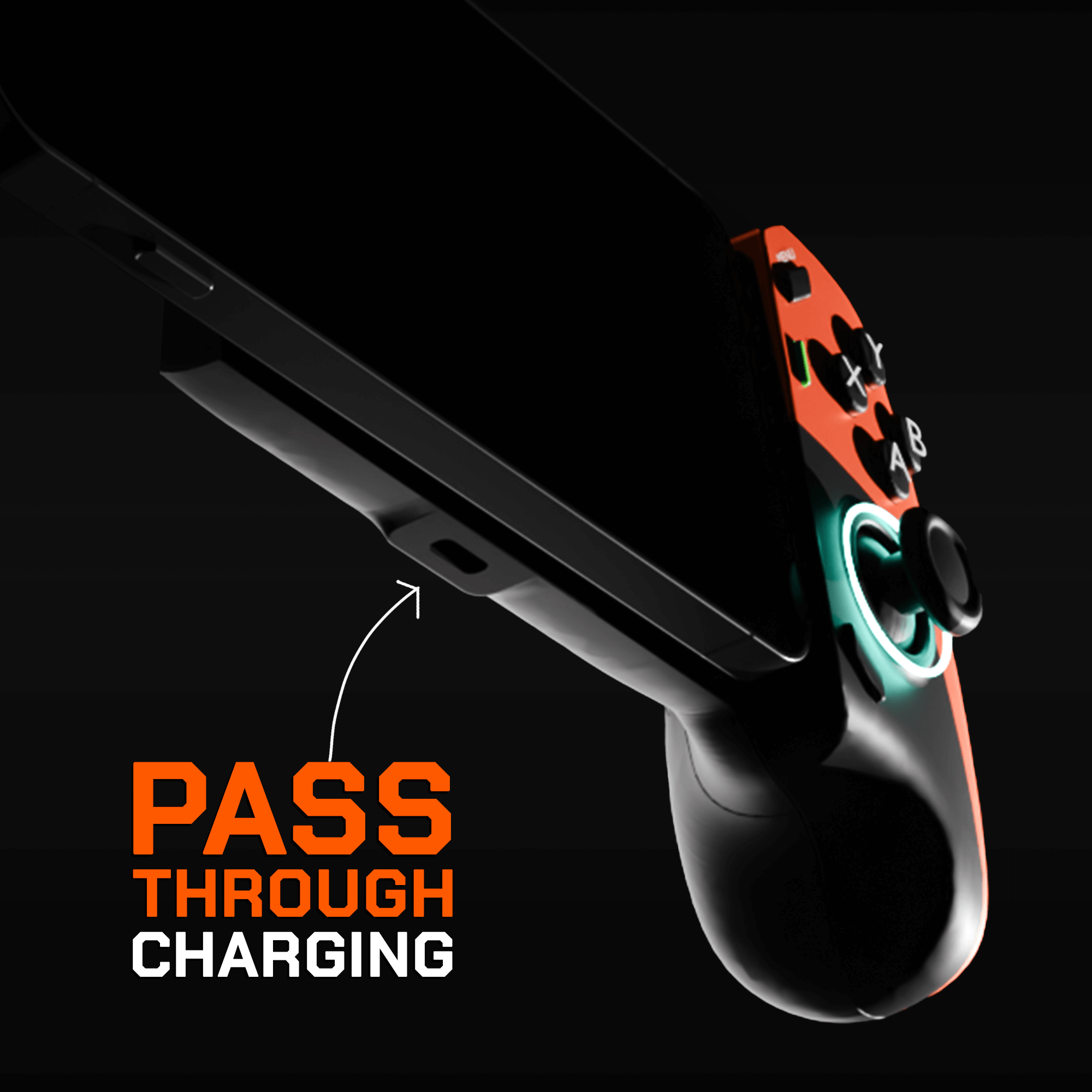 UNCTRL RAGE Type-C mobile gaming controller with pass-through charging feature.